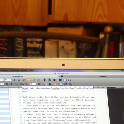 author writing notebook